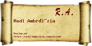 Redl Ambrózia névjegykártya